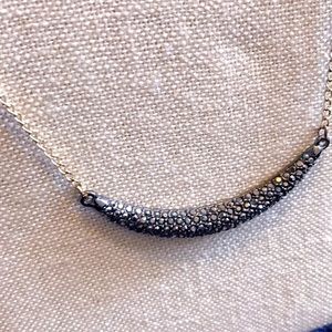 Gold and black rhinestone layering necklace